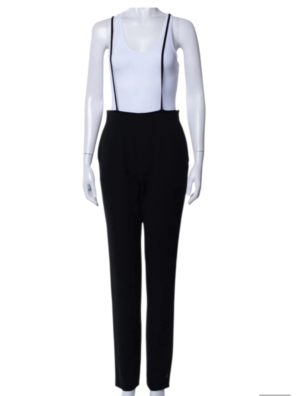 Maje Straight Leg Velvet Trim Suspender Pants
